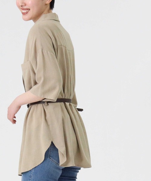 RAG MACHINE（ラグマシーン）の「【RAG MACHINE】ベルト付き半袖シャツ（シャツ/ブラウス・レディース・ベージュ/オリーブ/オフホワイト・M/L）」の12枚目の写真
