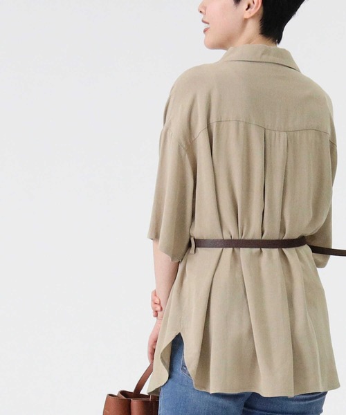 RAG MACHINE（ラグマシーン）の「【RAG MACHINE】ベルト付き半袖シャツ（シャツ/ブラウス・レディース・ベージュ/オリーブ/オフホワイト・M/L）」の13枚目の写真