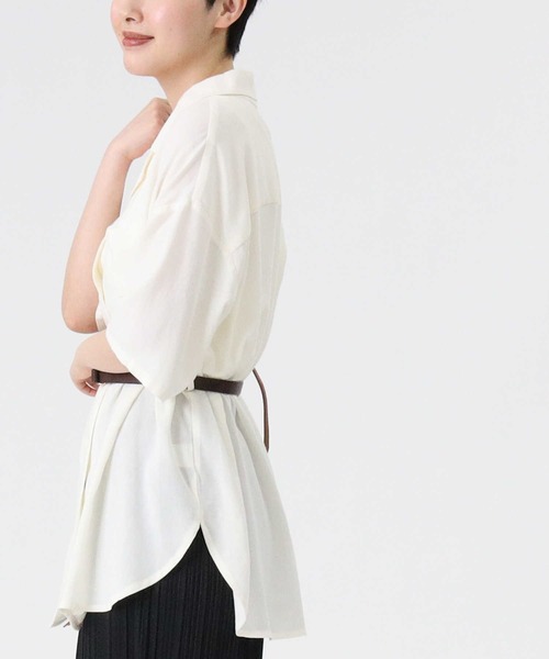 RAG MACHINE（ラグマシーン）の「【RAG MACHINE】ベルト付き半袖シャツ（シャツ/ブラウス・レディース・ベージュ/オリーブ/オフホワイト・M/L）」の8枚目の写真