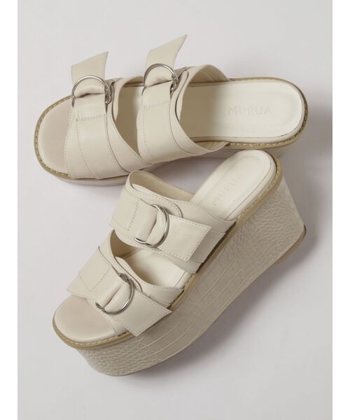 MURUA（ムルーア）の「ダブルベルテッドサンダル（サンダル・レディース・アイボリー/ブラック・35/36/37）」の9枚目の写真