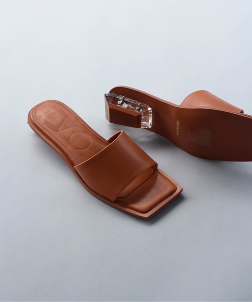 【セール】クリアヒールスクエアサンダル（サンダル）｜EVOL（イーボル）