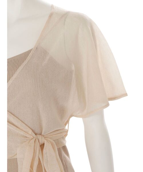 MERCURYDUO（マーキュリーデュオ）の「インナーキャミ付シアーカシュクールニット（ニット/セーター・レディース・ベージュ/ブラウン・FREE）」の7枚目の写真