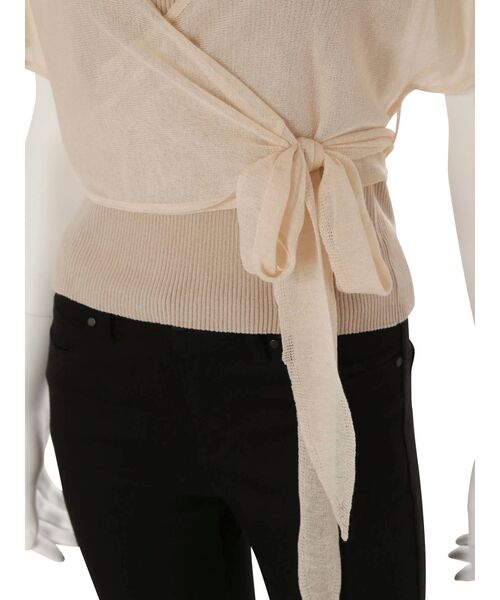 MERCURYDUO（マーキュリーデュオ）の「インナーキャミ付シアーカシュクールニット（ニット/セーター・レディース・ベージュ/ブラウン・FREE）」の8枚目の写真