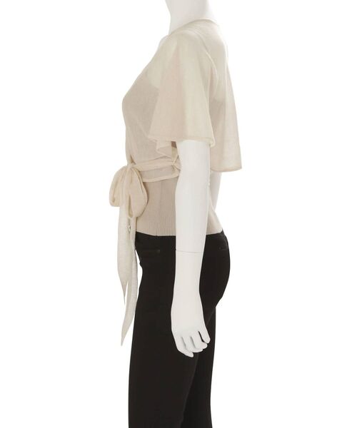 MERCURYDUO（マーキュリーデュオ）の「インナーキャミ付シアーカシュクールニット（ニット/セーター・レディース・ベージュ/ブラウン・FREE）」の11枚目の写真