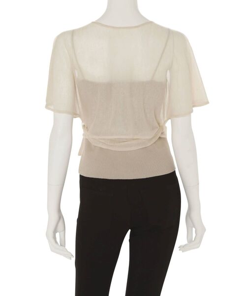 MERCURYDUO（マーキュリーデュオ）の「インナーキャミ付シアーカシュクールニット（ニット/セーター・レディース・ベージュ/ブラウン・FREE）」の12枚目の写真