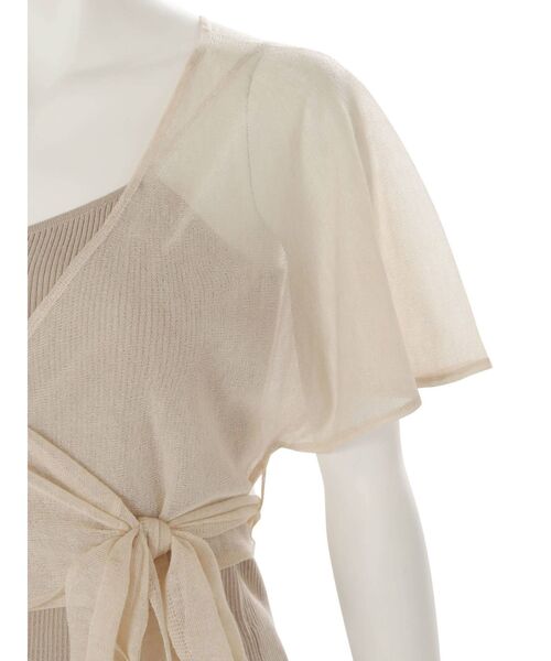 MERCURYDUO（マーキュリーデュオ）の「インナーキャミ付シアーカシュクールニット（ニット/セーター・レディース・ベージュ/ブラウン・FREE）」の14枚目の写真