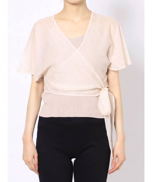 MERCURYDUO（マーキュリーデュオ）の「インナーキャミ付シアーカシュクールニット（ニット/セーター・レディース・ベージュ/ブラウン・FREE）」の16枚目の写真