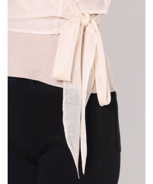 MERCURYDUO（マーキュリーデュオ）の「インナーキャミ付シアーカシュクールニット（ニット/セーター・レディース・ベージュ/ブラウン・FREE）」の21枚目の写真