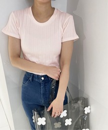 EDIT. FOR LULU | 【YOUNG&OLSEN】UネックリブTシャツ(Tシャツ/カットソー)