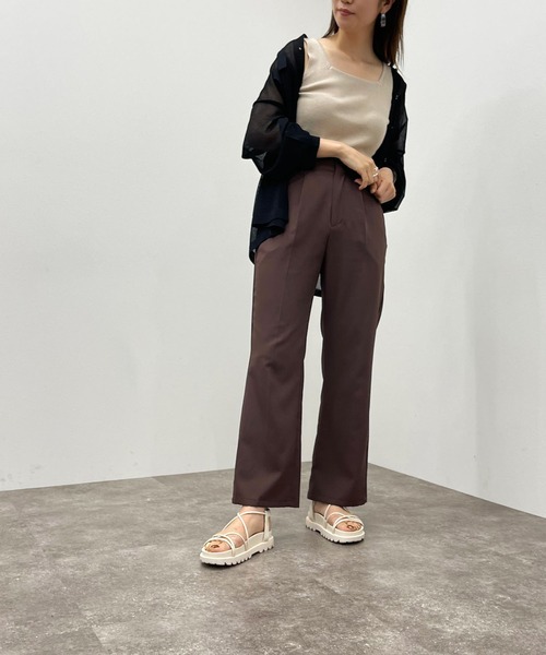 apres jour mignon（アプレジュールミニョン）の「スクエアネックニットタンク【ZOZOTOWN限定アイテム】（タンクトップ・レディース・ブラック/アイボリー/グリーン系その他/オレンジ系その他/ライトベージュ・フリー/X-LARGE）」の17枚目の写真