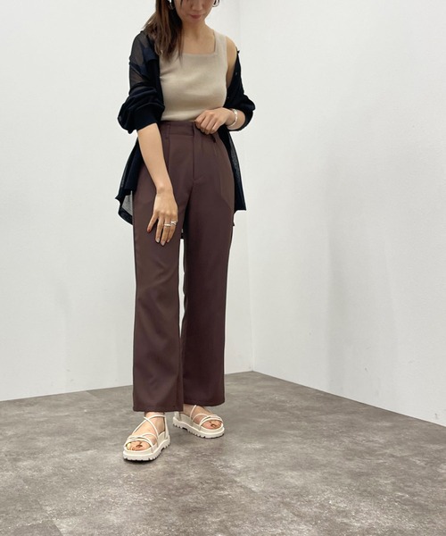 apres jour mignon（アプレジュールミニョン）の「スクエアネックニットタンク【ZOZOTOWN限定アイテム】（タンクトップ・レディース・ブラック/アイボリー/グリーン系その他/オレンジ系その他/ライトベージュ・フリー/X-LARGE）」の18枚目の写真