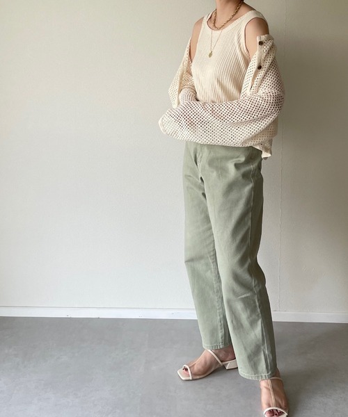 y/m by misato（イムバイミサト）の「片割れリブタンク（タンクトップ・レディース・ブラック/オフホワイト/モカ/イエロー系その他・FREE）」の14枚目の写真