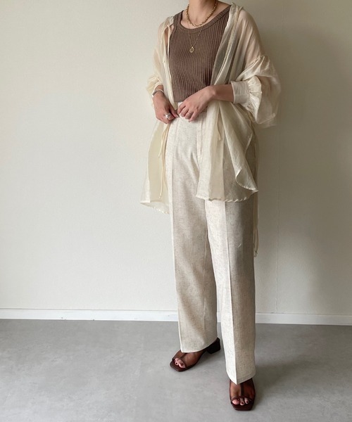 y/m by misato（イムバイミサト）の「片割れリブタンク（タンクトップ・レディース・ブラック/オフホワイト/モカ/イエロー系その他・FREE）」の16枚目の写真