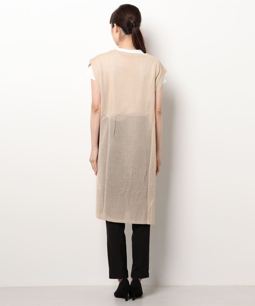 Riberry（リベリー）の「メッシュロングベスト（ベスト・レディース・ブラック/ベージュ/ブラウン/キャメル・MEDIUM）」の6枚目の写真