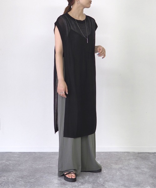 Riberry（リベリー）の「メッシュロングベスト（ベスト・レディース・ブラック/ベージュ/ブラウン/キャメル・MEDIUM）」の13枚目の写真