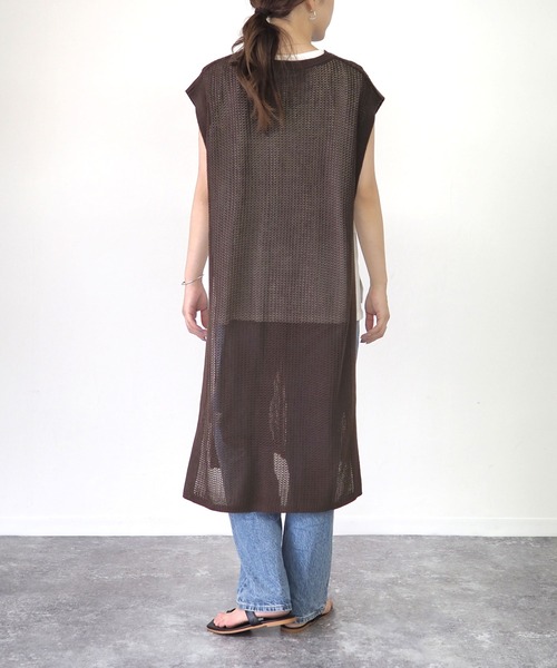 Riberry（リベリー）の「メッシュロングベスト（ベスト・レディース・ブラック/ベージュ/ブラウン/キャメル・MEDIUM）」の18枚目の写真