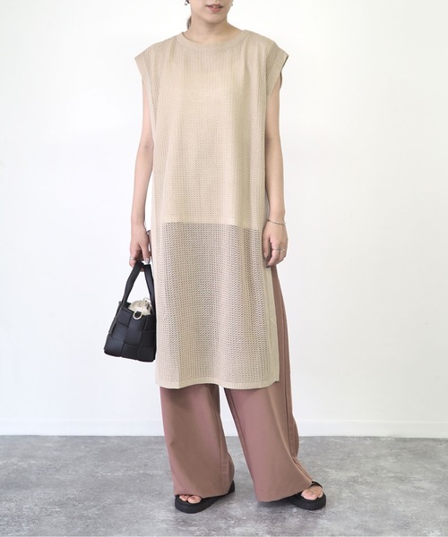 Riberry（リベリー）の「メッシュロングベスト（ベスト・レディース・ブラック/ベージュ/ブラウン/キャメル・MEDIUM）」の20枚目の写真