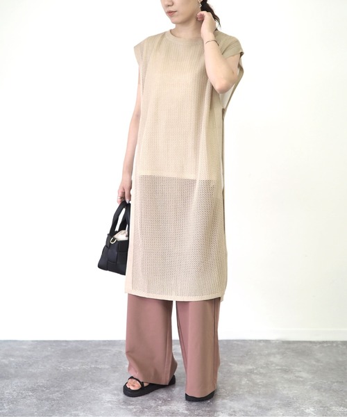 Riberry（リベリー）の「メッシュロングベスト（ベスト・レディース・ブラック/ベージュ/ブラウン/キャメル・MEDIUM）」の21枚目の写真