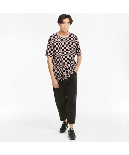 PUMA（プーマ）の「PUMA プーマ ダウンタウン DOWNTOWN CHECK AOP Tシャツ（Tシャツ/カットソー・メンズ・ブラック/ベージュ系その他/ライトピンク・SMALL/MEDIUM/LARGE/X-LARGE/X-SMALL）」の9枚目の写真