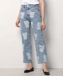 HIPANDA（ハイパンダ）の「HIPANDA ハイパンダ レディース キャラクターシルエット抜染 フルレングス5ポケットデニムパンツ（デニムパンツ）」