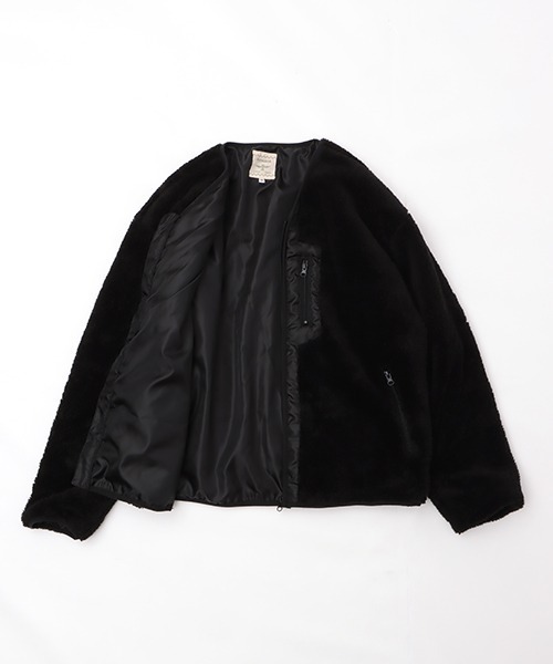 チチカカ(チチカカ)の「【ユニセックス】シェルバフリースジャケット(ノーカラージャケット・メンズ・ベージュ/ブラック・MEDIUM/LARGE)」の11枚目の写真