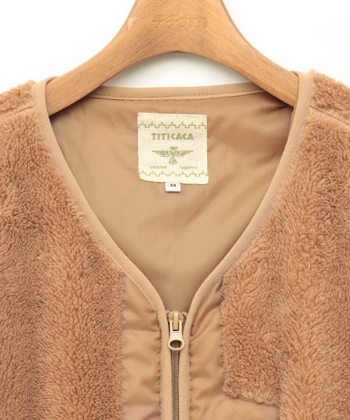 チチカカ(チチカカ)の「【ユニセックス】シェルバフリースジャケット(ノーカラージャケット・メンズ・ベージュ/ブラック・MEDIUM/LARGE)」の13枚目の写真