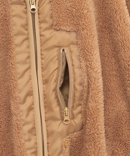 チチカカ(チチカカ)の「【ユニセックス】シェルバフリースジャケット(ノーカラージャケット・メンズ・ベージュ/ブラック・MEDIUM/LARGE)」の16枚目の写真