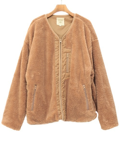 チチカカ(チチカカ)の「【ユニセックス】シェルバフリースジャケット(ノーカラージャケット・メンズ・ベージュ/ブラック・MEDIUM/LARGE)」の8枚目の写真