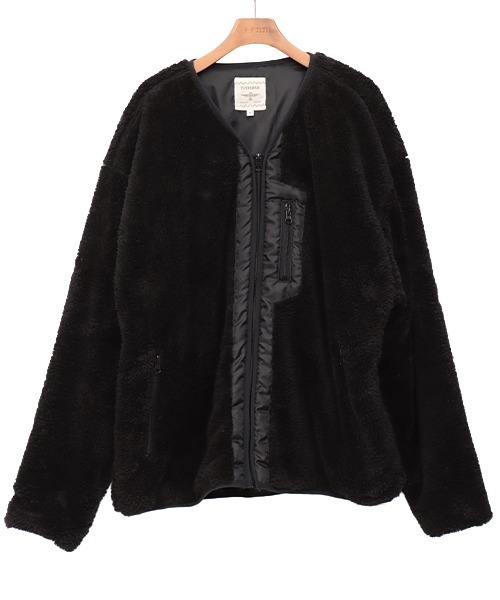 チチカカ(チチカカ)の「【ユニセックス】シェルバフリースジャケット(ノーカラージャケット・メンズ・ベージュ/ブラック・MEDIUM/LARGE)」の9枚目の写真