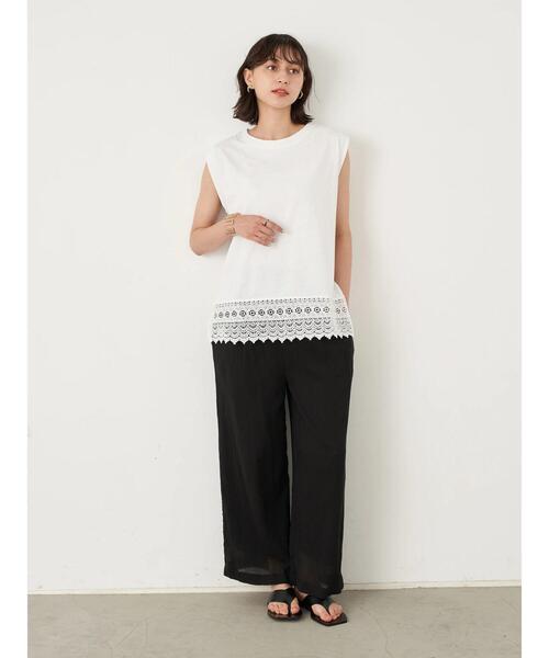 earth music&ecology（アースミュージックアンドエコロジー）の「スリーブレス裾レースチュニック ＊（チュニック・レディース・オフホワイト・FREE）」の10枚目の写真
