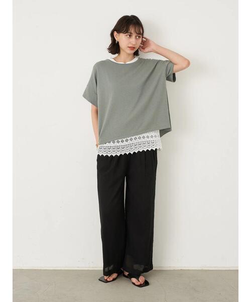 earth music&ecology（アースミュージックアンドエコロジー）の「スリーブレス裾レースチュニック ＊（チュニック・レディース・オフホワイト・FREE）」の12枚目の写真