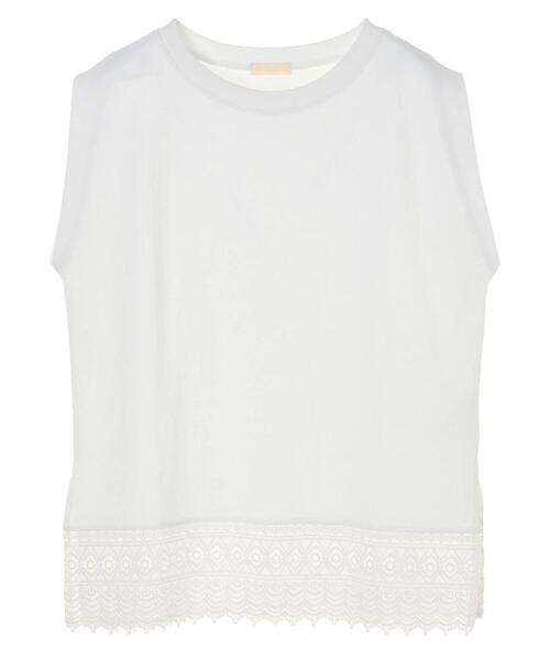 earth music&ecology（アースミュージックアンドエコロジー）の「スリーブレス裾レースチュニック ＊（チュニック・レディース・オフホワイト・FREE）」の17枚目の写真