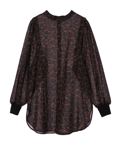 YECCA VECCA（イェッカヴェッカ）の「2wayレオパードプリントロングシャツ　＊（シャツ/ブラウス・レディース・ブラウン・FREE）」の7枚目の写真