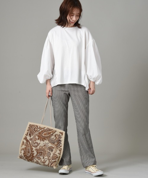 INTERPLANET(インタープラネット)の「ゴブラン*ボアリバーシブルBAG(トートバッグ・レディース・アイボリー/ブラウン・フリー)」の8枚目の写真