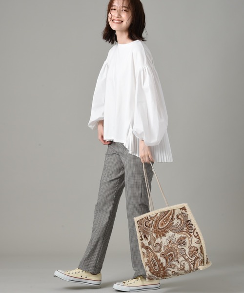 INTERPLANET(インタープラネット)の「ゴブラン*ボアリバーシブルBAG(トートバッグ・レディース・アイボリー/ブラウン・フリー)」の9枚目の写真