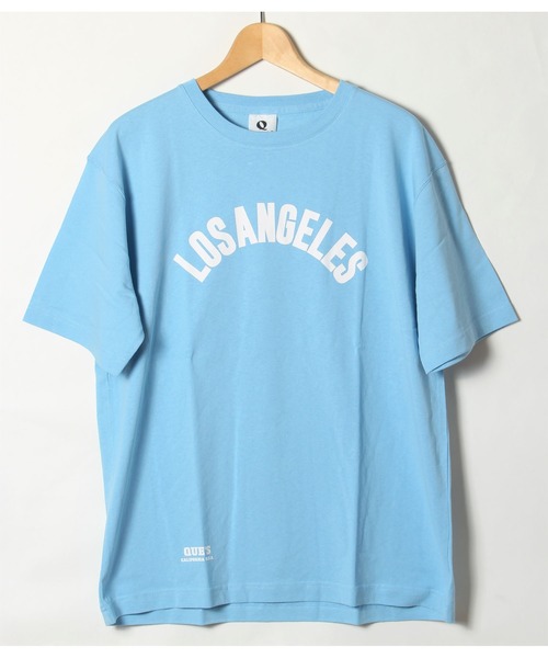 ALWAYS GOOD TIME(オルウェイズグッドタイム)の「【QUE/キュー】USAコットン アーチロゴプリントTシャツ(Tシャツ/カットソー・メンズ・ホワイト/ブラック/ネイビー/サックスブルー/ピンク/オレンジ/レモンイエロー・M/L/XL)」の5枚目の写真