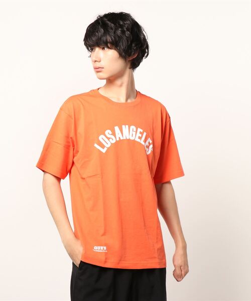 ALWAYS GOOD TIME(オルウェイズグッドタイム)の「【QUE/キュー】USAコットン アーチロゴプリントTシャツ(Tシャツ/カットソー・メンズ・ホワイト/ブラック/ネイビー/サックスブルー/ピンク/オレンジ/レモンイエロー・M/L/XL)」の16枚目の写真