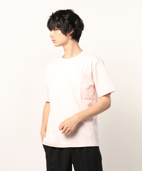 ALWAYS GOOD TIME(オルウェイズグッドタイム)の「【QUE/キュー】USAコットン アーチロゴプリントTシャツ(Tシャツ/カットソー・メンズ・ホワイト/ブラック/ネイビー/サックスブルー/ピンク/オレンジ/レモンイエロー・M/L/XL)」の12枚目の写真