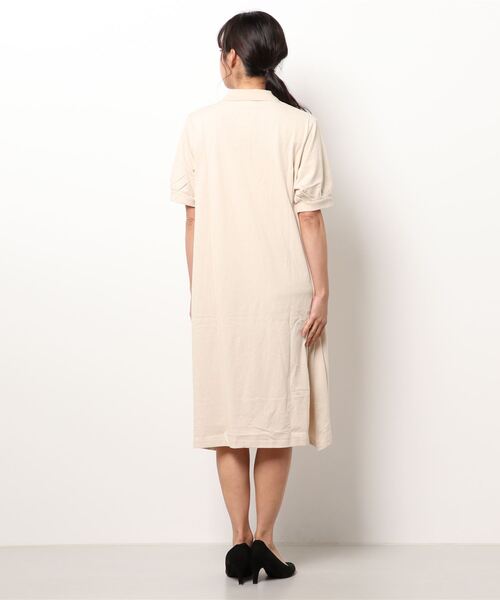 nemne store(ネンネストア)の「ひまわり畑と刺繍ポロワンピース(ワンピース・レディース・ダークブルー/カーキ/アイボリー・フリー)」の5枚目の写真