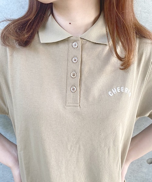 nemne store(ネンネストア)の「ひまわり畑と刺繍ポロワンピース(ワンピース・レディース・ダークブルー/カーキ/アイボリー・フリー)」の22枚目の写真