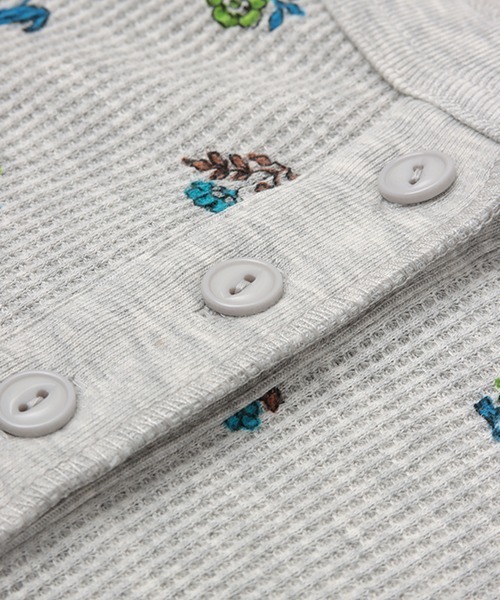 チチカカ（チチカカ）の「ブロックフラワーワッフルロングＴシャツ（Tシャツ/カットソー・レディース・ホワイト/ブルー/ライトグレー・FREE）」の13枚目の写真