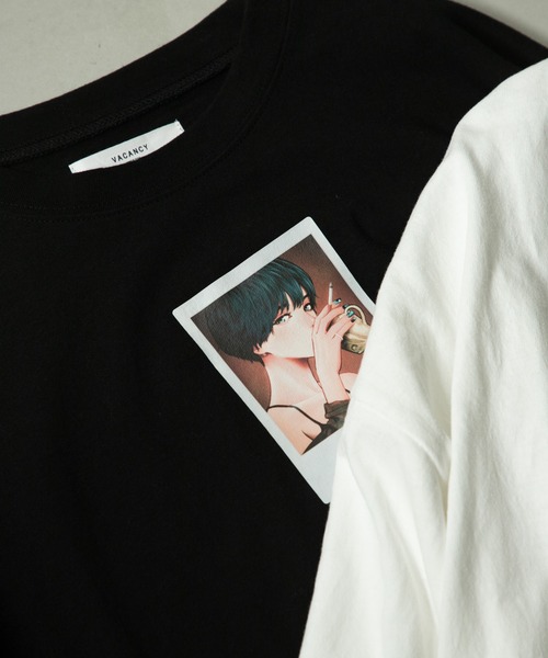 VACANCY（ヴァカンシー）の「【Bunjo×VACANCY】フォトイラストBIGロンTee（Tシャツ/カットソー・レディース・ホワイト/ブラック・FREE）」の2枚目の写真