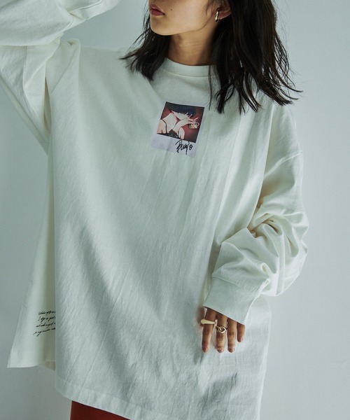 VACANCY（ヴァカンシー）の「【Bunjo×VACANCY】フォトイラストBIGロンTee（Tシャツ/カットソー・レディース・ホワイト/ブラック・FREE）」の4枚目の写真