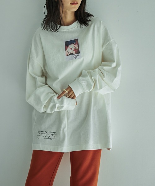 VACANCY（ヴァカンシー）の「【Bunjo×VACANCY】フォトイラストBIGロンTee（Tシャツ/カットソー・レディース・ホワイト/ブラック・FREE）」の3枚目の写真