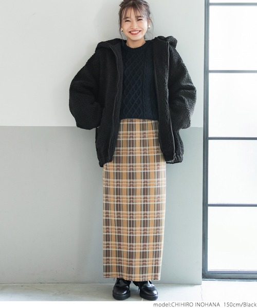 coca(coca)(コカ)の「フード付きボアブルゾン(ブルゾン・レディース・ブラック/ブラウン・ONE SIZE)」の16枚目の写真