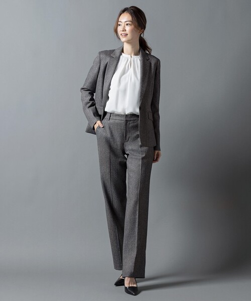 J.PRESS(ジェイプレス)の「【セットアップ対応】ウールストレッチツイード ストレート パンツ(その他パンツ・レディース・グレー系/ダークブラウン系・13/11/9/7)」の3枚目の写真
