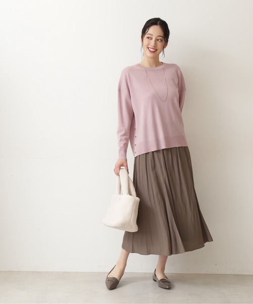 NATURAL BEAUTY BASIC(ナチュラルビューティーベーシック)の「オータムカラーニット クルーネック/0171270912(ニット/セーター・レディース・カーキ/ピンク/ブルー/ベージュ・MEDIUM)」の8枚目の写真