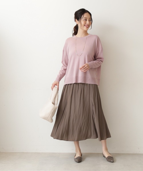 NATURAL BEAUTY BASIC(ナチュラルビューティーベーシック)の「オータムカラーニット クルーネック/0171270912(ニット/セーター・レディース・カーキ/ピンク/ブルー/ベージュ・MEDIUM)」の7枚目の写真