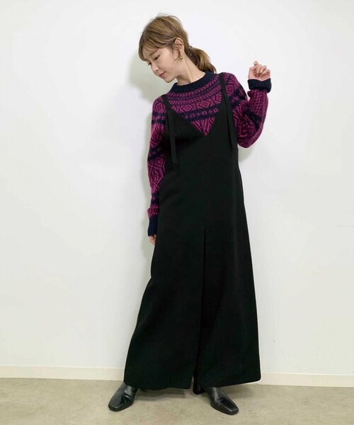 DRESSTERIOR（ドレステリア）の「◆【otonaMUSE11月号掲載】【洗える】キャミソールサロペット（サロペット/オーバーオール・レディース・ブラック/オフホワイト・38/36）」の15枚目の写真