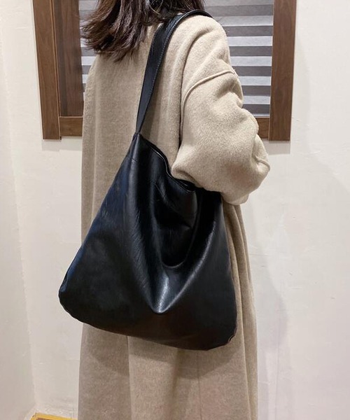 TABI PAL（タビパル）の「柔らかい　大容量　ショルダーバッグ（ショルダーバッグ・レディース・ブラック/グレー/ブラウン/ワインレッド・FREE）」の19枚目の写真